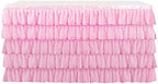 Jeloris Mermaid Tulle Table Skirt for Rectangle or Round Table Tutu Chiffon Tablecloth for Birthday, Baby Shower, Wedding, Party Decoration (Pink, L 9ft, H 30in) - Image 4