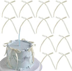 400 PCS Satin Bow Cake Toppers Birthday Bowknot Ribbon Decorations by Unknown