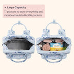 BabbleRoo Diaper Bag Backpack - Baby Essentials Travel Tote - Multi Function Water Resistant Diaper Bag, Travel Essentials Baby Bag with Changing Pad, Stroller Straps & Pacifier Case - Unisex, Cosmic - Image 3