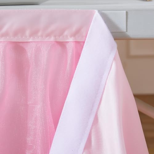 Pink Tulle Table Skirt 14FT Desk Skirt for Classroom Dorm Teacher Desk Back to School Desk Curtain Skirt Ruffle Tutu Shimmer Table Skirting for Birthday Baby Shower Party Cake Dessert Table Decor - Image 7