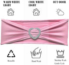 Pink Chair Sashes 60 Pack Spandex Pink Sashes for Chairs Stretch Chair Sashes Clearance with Heart Buckle Slider for Wedding Banquet Party Decorations - Image 4