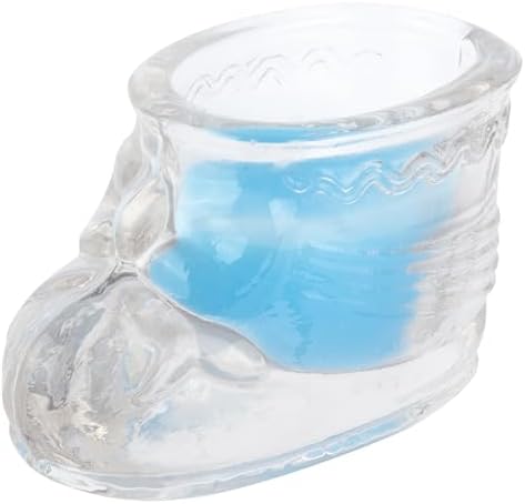 Mega Candles 12 pcs Scented Baby Powder Blue Glass Baby Bootie Container Candles, Palm Wax Candle, Baby Shower Gifts, Decorative Accent, Home Décor, Memory Keepsake, Party Favors, Relaxations - Image 2