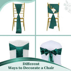 MDS® Pack of 200 Satin Chair Sashes for Wedding & Events – Hunter Green - Image 4