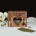 2B1WEDDING Wooden Personalized Wedding Card Box - Customizable Rustic Wedding Box for Cards and Money Elegant with Tree Design - Card Holder for Bridal Shower, Birthday Gift - Image 6