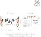 Andaz Press 56-Pack Personalized RSVP Postcards for Wedding Neutral Coral Florals Cardstock Response Reply Cards for Bridal Shower Baby Shower Birthday Event Custom Date and Return Address 4 x 6-Inch - Image 5