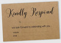 50 Blank RSVP Cards with Kraft Envelopes Rustic Kraft 4"x6" Response Cards-RSVP Reply Card for Wedding-Bridal Shower-Baby Shower-Rehearsal Dinner by Inkdotpot