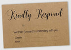 50 Blank RSVP Cards with Kraft Envelopes Rustic Kraft 4"x6" Response Cards-RSVP Reply Card for Wedding-Bridal Shower-Baby Shower-Rehearsal Dinner by Inkdotpot
