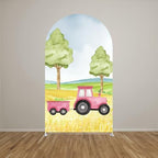 Spandex Arch Backdrop Covers 5x2.2ft(HxW) for Barn Farm Truck Birthday Party Decorations Double-Sided Chiara Arched Stand Fabric Cover Kids Baby Shower Parties Tablecloth Props - Image 2