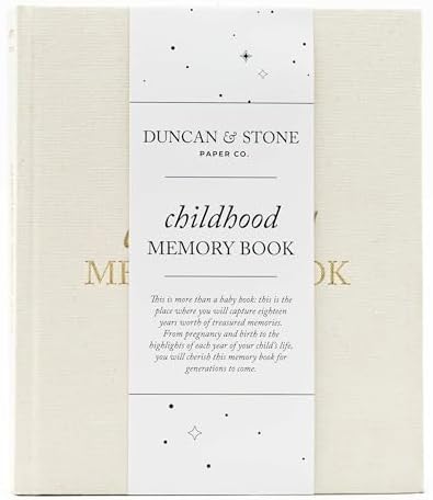 Duncan & Stone Childhood Memory Book for Kids, Prompts, Cream by DuncanStonePaperCo