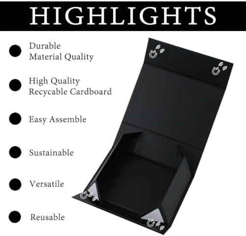 iloMAOZX Black Gift Box, 9x9x4 Inch Gift Boxes for Presents & Packaging - Image 4