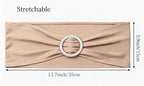 Spandex Nude Chair Sashes 100 Pack Wedding Chair Bows Bands Silver Buckles - Image 3