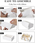 COTOPHER 30Pcs Cookie Boxes with Ribbons, 9x6x3 Inch White Bakery Boxes - Image 6