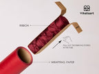 Vitalizart Red Wrapping Paper Set 30" Pearly-Lustre Ribbons & Gift Tags - Image 3