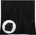 Black Backdrop Curtain for Party Wedding Ceremony, 4 Panels, 5ft x 10ft by MYSKYHOME