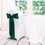 100 Pieces Emerald Green Satin Chair Sashes for Wedding Reception Party Hotel Home Kitchen Decoration-Emerald Green - Image 5