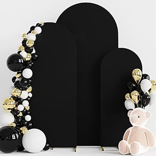 Arch Backdrop Cover Stretchy Backdrop (Black, 6+6.6+7.2FT) by Home