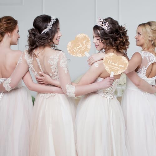 50 Pcs Wedding Hand Plastic Fans Boho Lace Bridal Shower Favors - Image 5