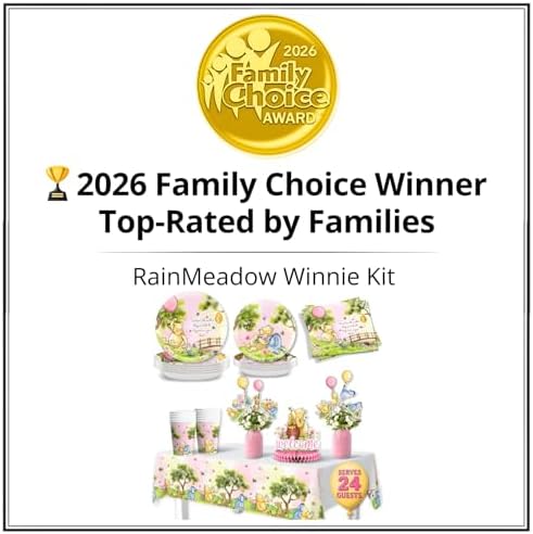 106 Pc Pink Winnie Baby Shower Decorations Girl – Pooh Tableware, Serves 24 - Image 2
