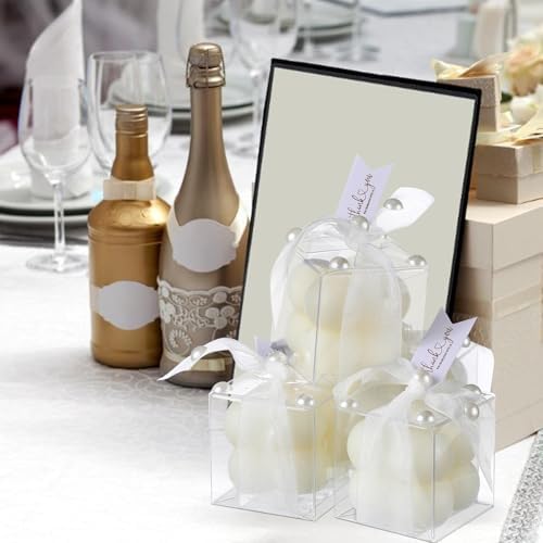 Nuanchu 30 Sets Bridal Shower Favors White 1.6" Mini Bubble Candles - Image 6