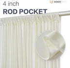 60x14ft Ivory Backdrop Curtain for Party, 12 Panels Wrinkle Free 14 Foot Long Polyester Photo Backdrop Drapes Photography Background for Wedding Birthday Gathing - Image 4