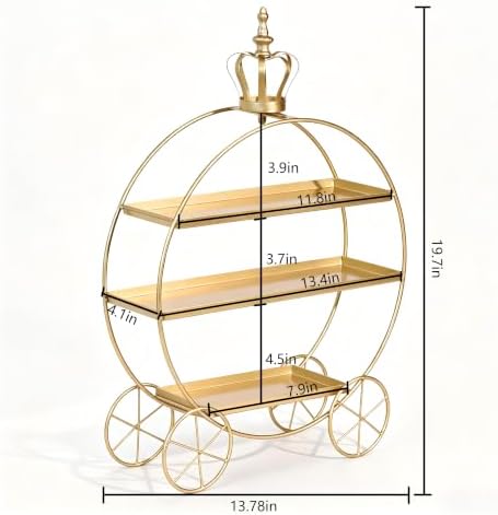 3-Tier Metal Cupcake Stand Tiered Dessert Serving Tray Candy Cookie Display Holder for Wedding Birthday Party Afternoon Tea Table Decor (Gold) - Image 4