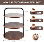 Wooden Cupcake Stand 2 Pack, Large Cupcake Tower Stand for 50 Cupcakes, 3 Tiered Wooden Serving Trays Stand, Soporte Para Cupcakes, Dessert Table Display - Image 2