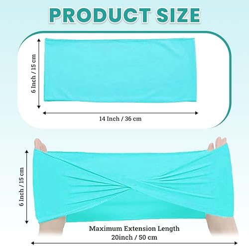 MDS Pack of 125 Spandex Chair Sashes Without Slider Buckles – Aqua Blue - Image 2