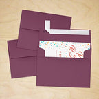LUXPaper A2 Invitation Envelopes | Peel & Press | 4 3/8" x 5 3/4" | Vintage Plum | 80lb. Text | 1,000 Qty - Image 7