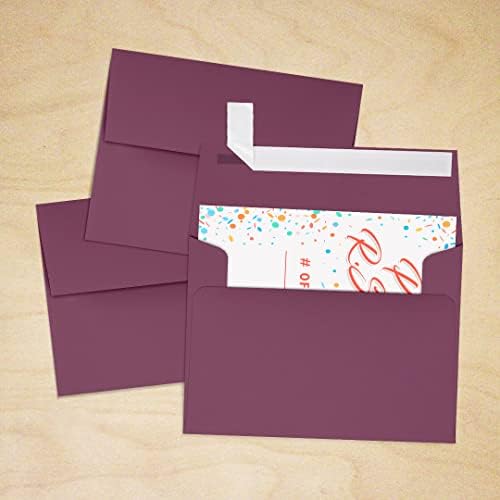 LUXPaper A2 Invitation Envelopes | Peel & Press | 4 3/8" x 5 3/4" | Vintage Plum | 80lb. Text | 250 Qty - Image 7