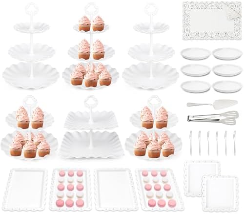 VISCOO 36 Pack Cupcake Stand, Dessert Table Display Set,Tiered Tray Stand by VISCOO