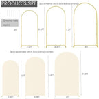 Set of 3 Metal Arch Backdrop Stands with Beige Covers, 6/6.6/7.2FT - Image 3