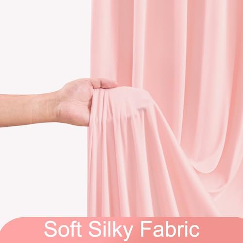 10ft x 10ft Blush Pink Backdrop Curtain for Parties Pink Wrinkle Free Backdrop Drapes Panels for Baby Shower Wedding Birthday Photo Gender Reveal Photography Polyester Fabric Background Decoration - Image 7