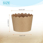 HARFINGTON 50Pcs Paper Baking Cups Small Brown Kraft Paper Muffins Liner Cupcake Greaseproof Disposable Bulk Wrappers for Wedding Birthday Graduation (Pack of 3) - Image 2