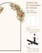 Wedding Arch, Metal Arch Backdrop Stand, Garden Arch, Black, 7.2FT - Image 4