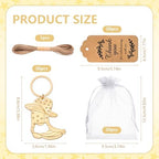 50Set Cowboy Boot Bottle Opener Keychains Baby Shower Return Favors for Guests, Western Bottle Opener Souvenirs for Wedding Birthday Quinceanera Party Favors (Gold 50pcs) - Image 2