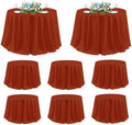 sancua Thanksgiving Round Tablecloth 120 Inch, 8 Pack Burnt Orange Rust by sancua