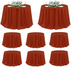 sancua Thanksgiving Round Tablecloth 120 Inch, 8 Pack Burnt Orange Rust by sancua
