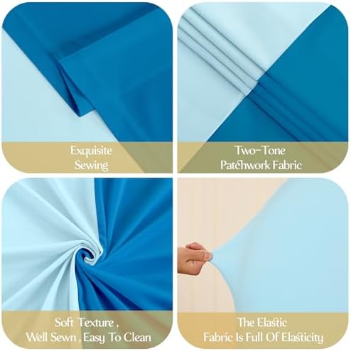 Gradient Blue Arch Backdrop Cover 7.2FT 6FT Wedding Arch Covers Set of 2 Double-Color Arch Covers Stretchy Backdrop Spandex Fitted Fabric Backdrops for Party Baby Shower Birthday Decoration - Image 6