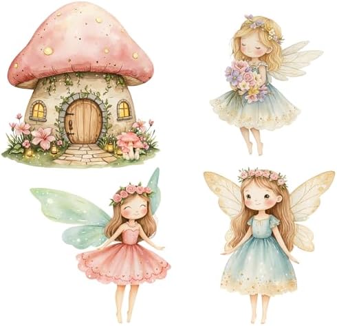 Honoson 4 Pcs Large 24" x 32" Fairy Cardboard Cutouts, Fairy Party Decoration Yard Signs Standup for Baby Shower Birthday Mushroom Flower Forest Lawn Wonderland Garden Photo Prop Party Supplies - Image 2