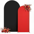 Red Black Arch Backdrop Cover for Wedding, Set of 2 Stretchy Spandex Fitted Arch Stand Cover for Baby Shower, Birthday Party Decor, Chiara Backdrop Cover with Double-Sided Design(7.2FT 6FT) by Besutolife