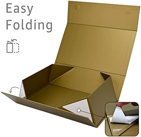 Olive Gold Magnetic Gift Box for Birthday Presents, 13.85"x8.35"x4.45" - Image 2