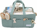 Lily Miles Baby Diaper Caddy Organizer, Quilted Nursery Storage Basket for Newborn Essentials and Diaper Changing Station, Gift for Baby Shower and Registry Must-Have (Willow Green) by LilyMiles