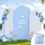 White Blue Arch Backdrop Cover Set of 3 Party Wedding Arch Covers Stretchy Backdrop 7.2FT 6.6FT 6FT Decorations Baby Shower Bridal Shower Photo Birthday Arch Stand Cover Spandex by LittleFunny