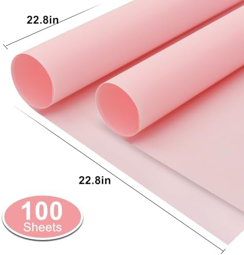 BEISHIDA 100 PCS Pink Floral Wrapping Paper-Matte Waterproof Flower Wrapping Paper Bouquet for Florist Supplies, DIY Crafts, Gift Packaging, Wedding, Birthday Gift - Image 2