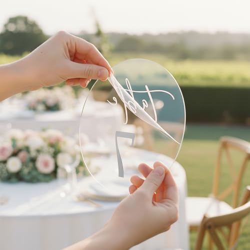Wedding Table Number 1-20 with Stand,Gold Arched Acrylic Sign with Holder for Wedding Reception,Centerpiece,Anniversary - Image 4