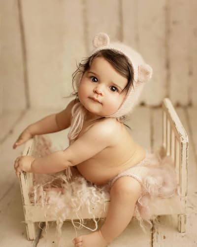 Newborn Photography Props Bed Prop White – Mini Wooden Baby Photography Bed for Newborn Photoshoots, Clean Classic Posing Prop for Studio or Home Sessions - Image 4