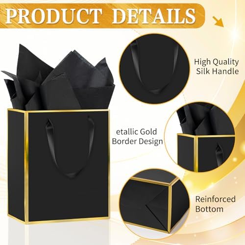 Epoesch 36 Pack Gift Bags with Handles & 36 Tissue Papers – 8x5x10 Inches - Image 3