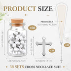 Ferreve 12 Sets Mini Rosary Favors Baptism Favors for Guests with Bottle Cross Scented Wood Beads Necklace Cross Pendant First Communion Gift for Catholic Christening Baby Shower Wedding Party - Image 2