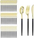 Goodluck 300PCS Black Gold Plastic Silverware Set for 100 Guests by GoodLuck