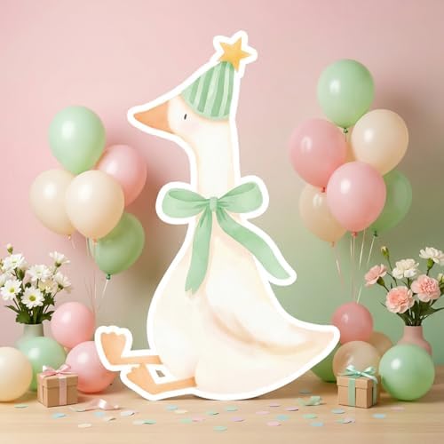 One Silly Goose Birthday Decorations Life Size Cardboard Cutout 35 x 24 Inch, Silly Goose Backdrop Stand Up for 1st Birthday Party, Baby Shower & Duck Farm Animal Birthday Photo Prop (Sage Green) by Unknown